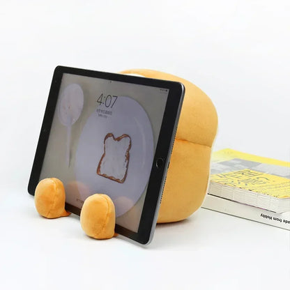 Cute Plush Toast Digital Alarm Clock – LED Display & Night Light for Cosy Home Decor