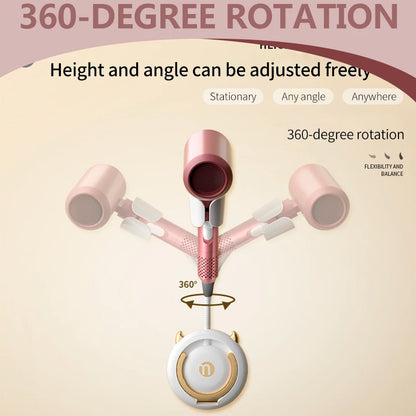 Wall-Mounted Hands-Free Hair Dryer Holder with 360° Adjustment