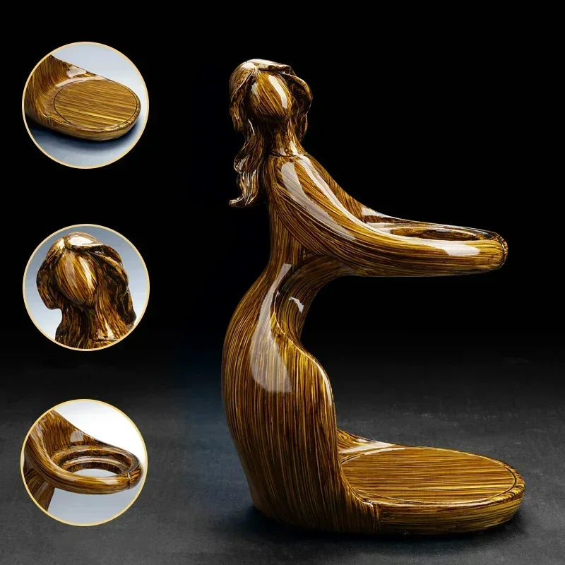 Creative Female Statue Teapot Set in Heat-Resistant Glass