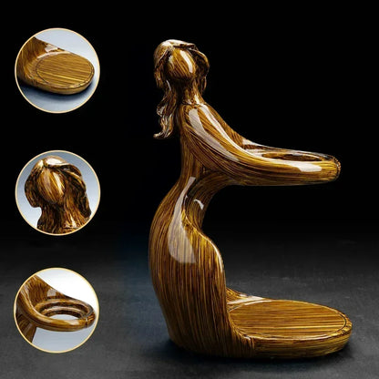 Creative Female Statue Teapot Set in Heat-Resistant Glass