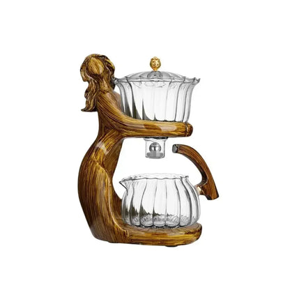 Creative Female Statue Teapot Set in Heat-Resistant Glass