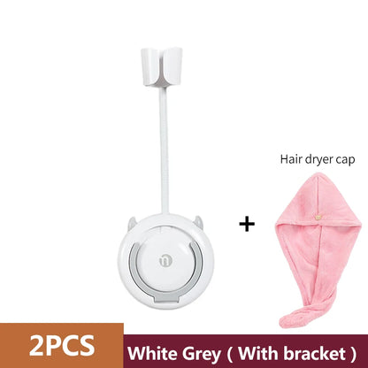 Wall-Mounted Hands-Free Hair Dryer Holder with 360° Adjustment