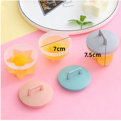 4-Piece Egg Steamer and Frying Mold Set – Cute Breakfast Moulds with Lids and Brush